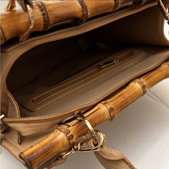 Sondra Roberts Weaved Fringed Bamboo Shoulder Bag Handbag - Picture 5 of 12